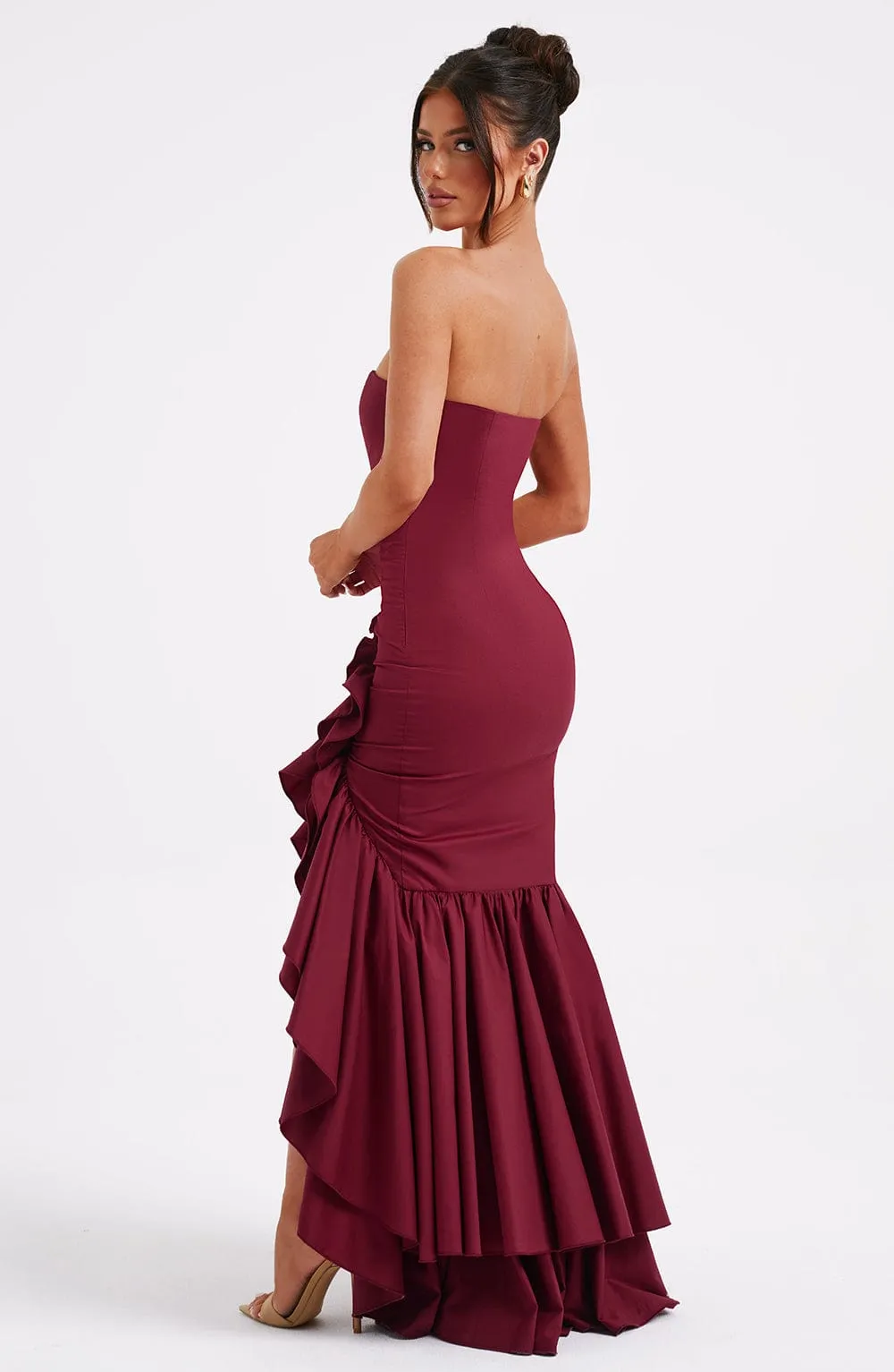 Angelina Maxi Dress - Burgundy sold by Babyboo Fashion product image thumbnail 4