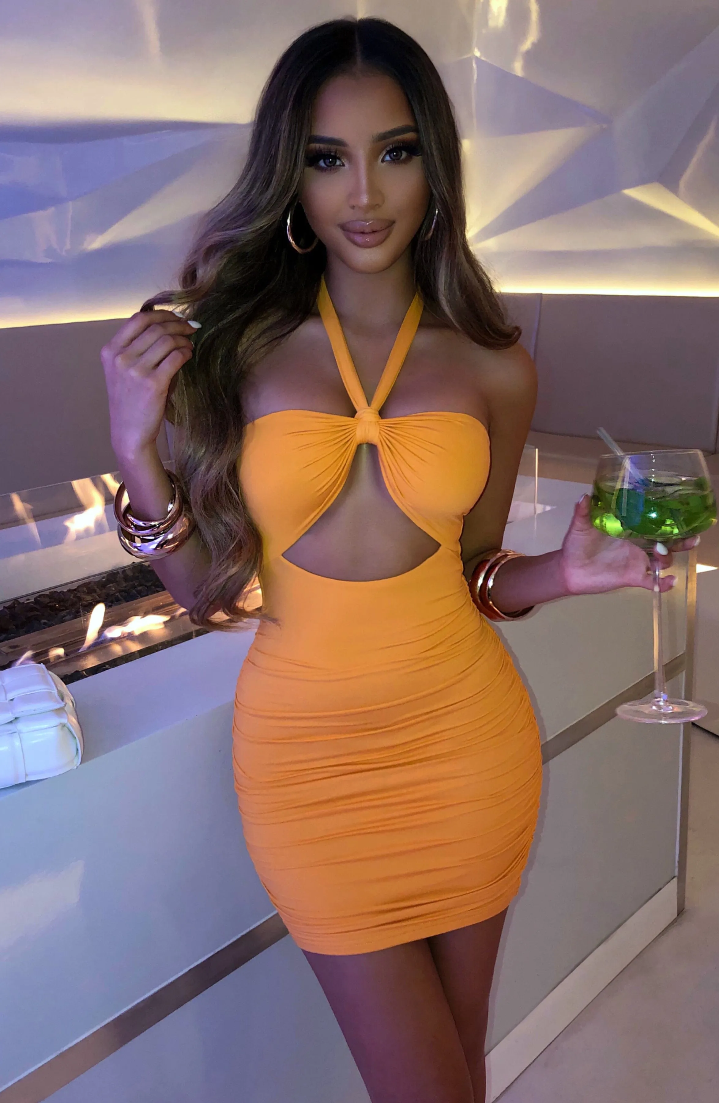 Draya Mini Dress - Tangerine sold by Babyboo Fashion