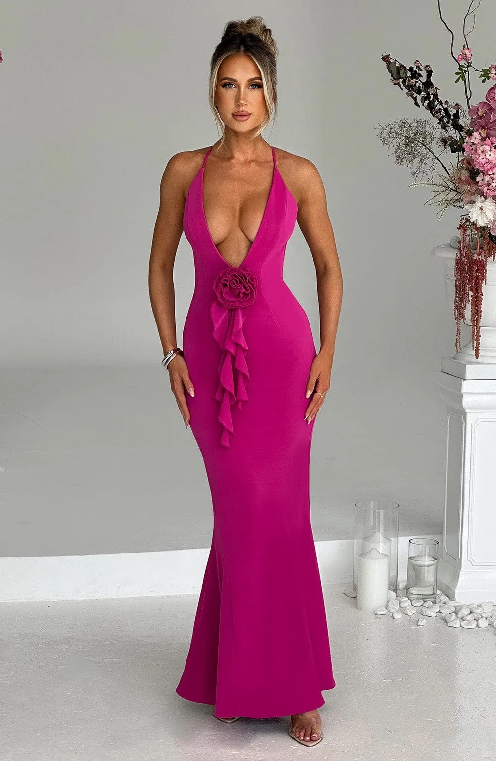 Constantina Maxi Dress - Hot Pink sold by Babyboo Fashion