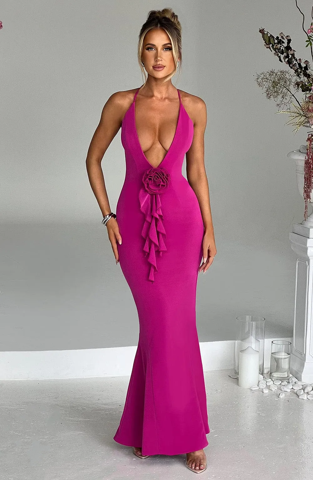 Constantina Maxi Dress - Hot Pink sold by Babyboo Fashion product image thumbnail 5