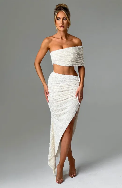 Zina Midi Skirt - Ivory sold by Babyboo Fashion