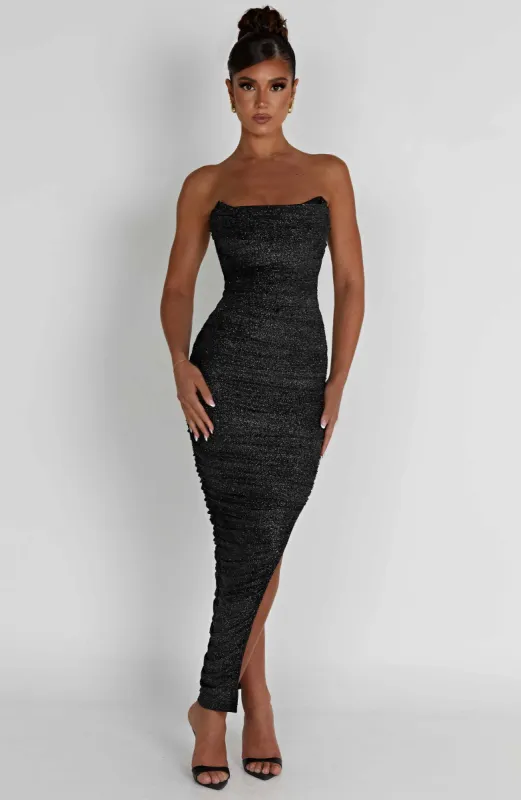 Demi Maxi Dress - Black Sparkle sold by Babyboo Fashion