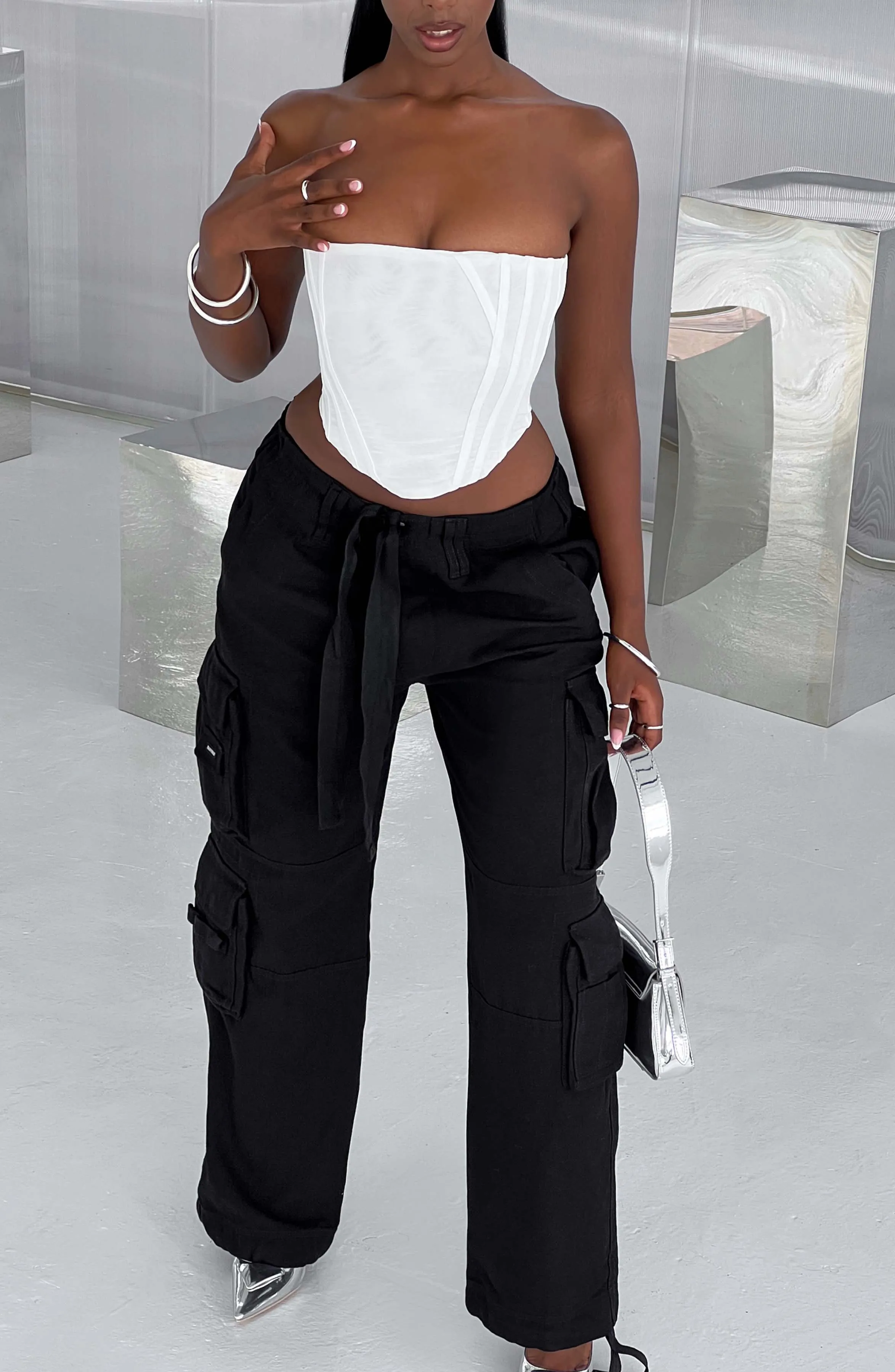Tinashe Cargo Pants - Black sold by Babyboo Fashion