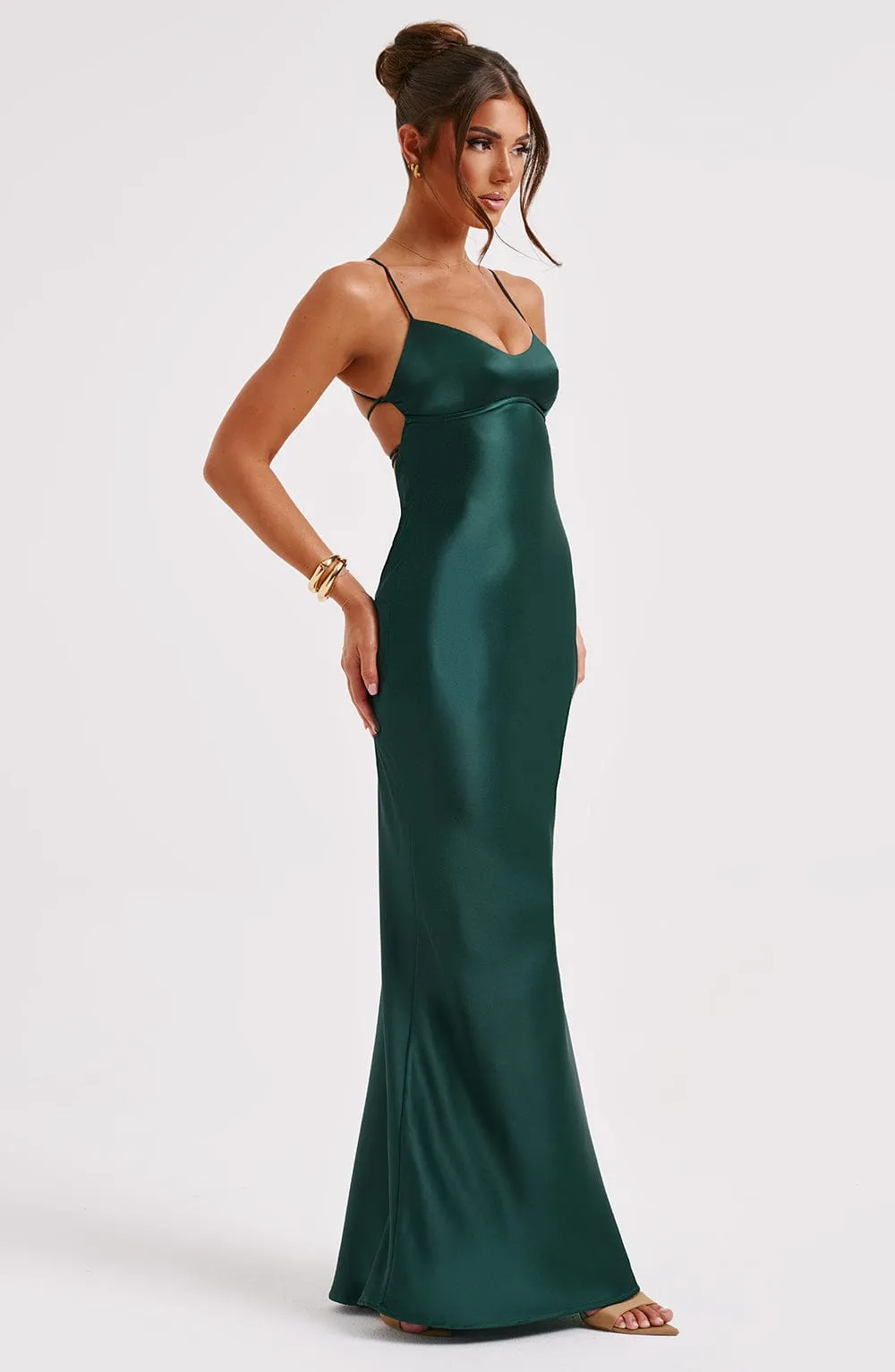 chinese dress ladies Monaco cut out maxi dress turquoise – GreenGrassStyle main image 1
