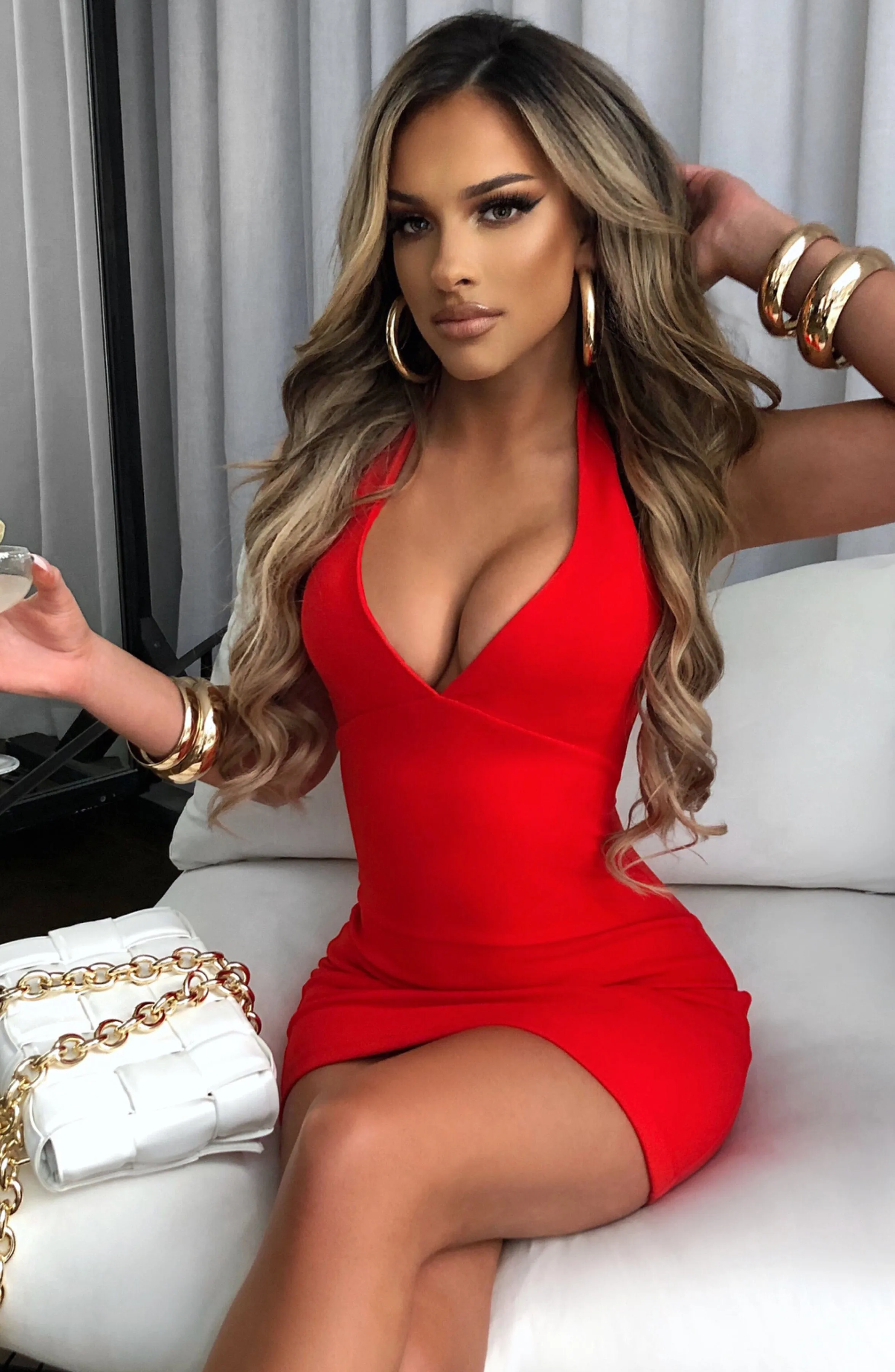 Carmella Mini Dress - Red sold by Babyboo Fashion