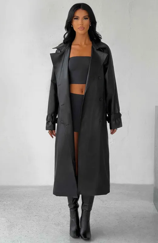 Chi Trench Coat - Black sold by Babyboo Fashion