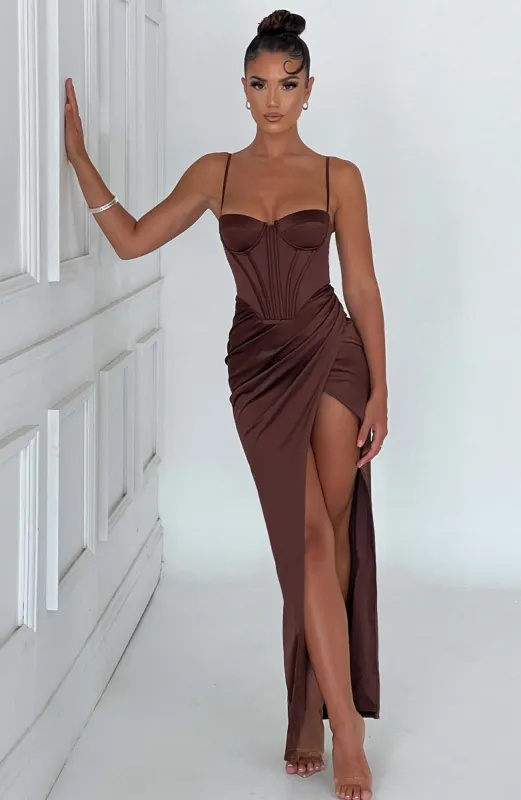 Despina Maxi Dress - Chocolate sold by Babyboo Fashion