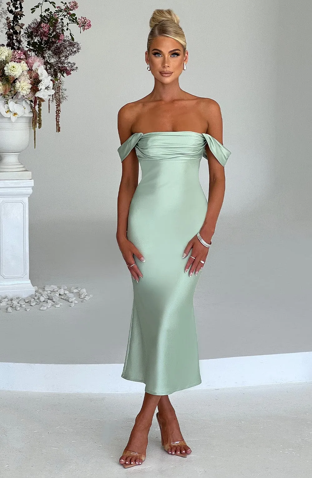 Jennifer Midi Dress - Mint sold by Babyboo Fashion