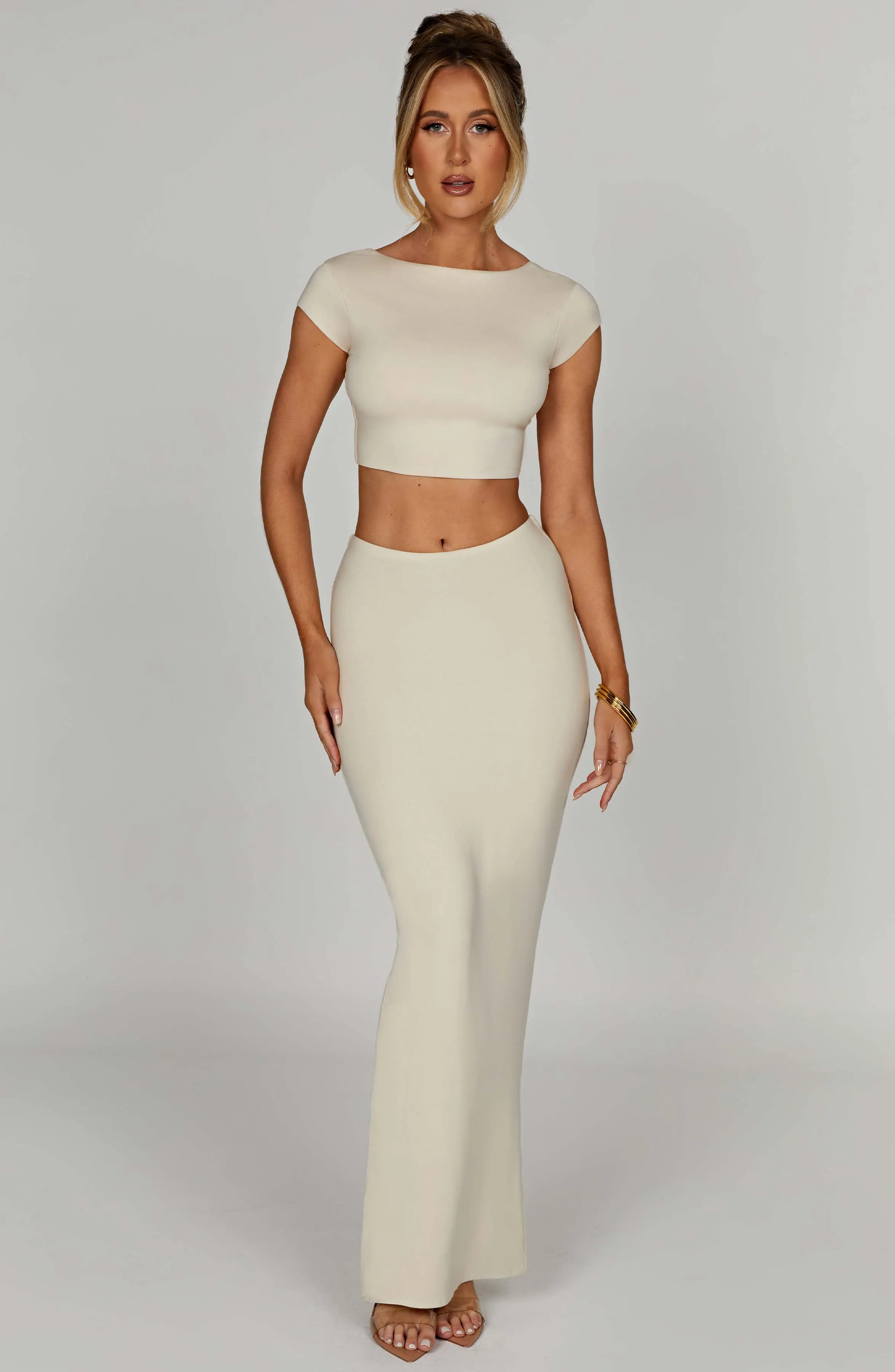 Yazmin Maxi Skirt - Cream sold by Babyboo Fashion