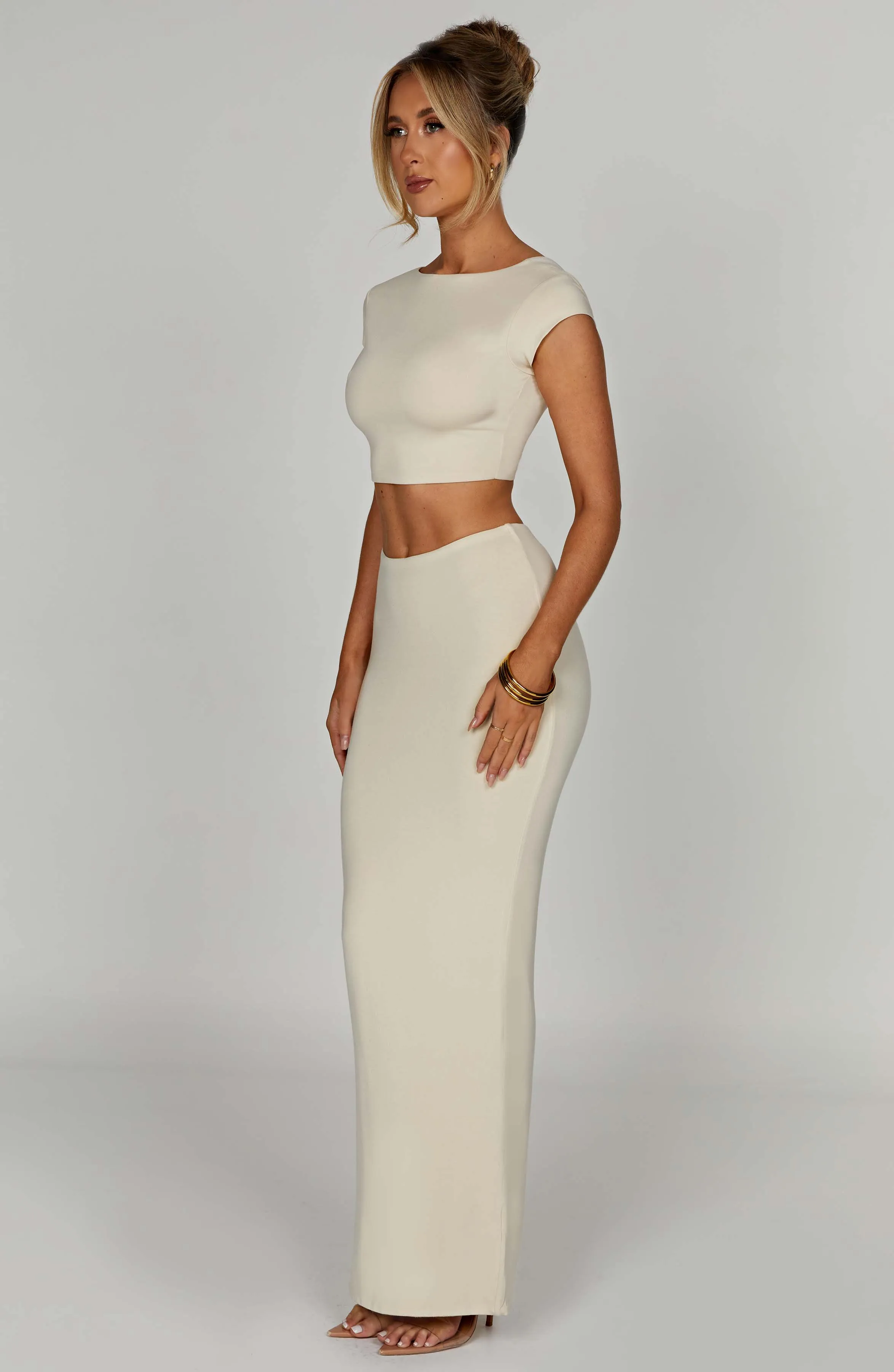 Yazmin Maxi Skirt - Cream sold by Babyboo Fashion product image thumbnail 4
