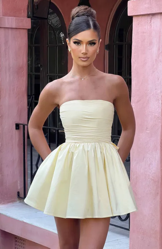 Katrina Mini Dress - Lemon made by Babyboo Fashion