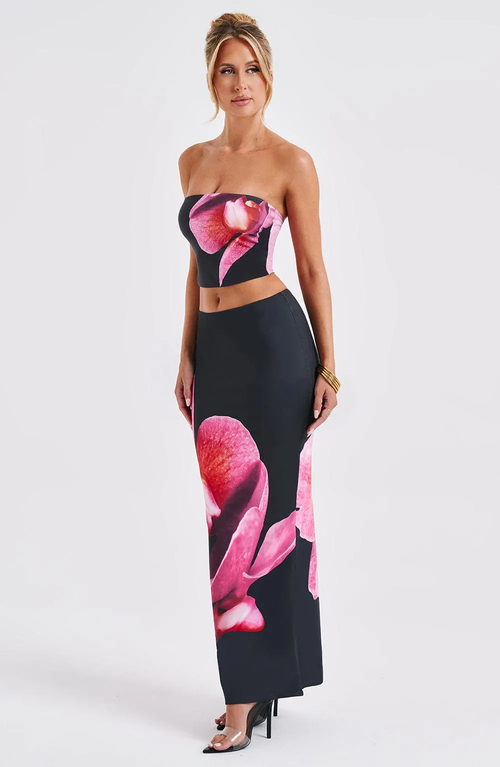 Allegra Maxi Skirt - Black Floral Print sold by Babyboo Fashion product image thumbnail 5