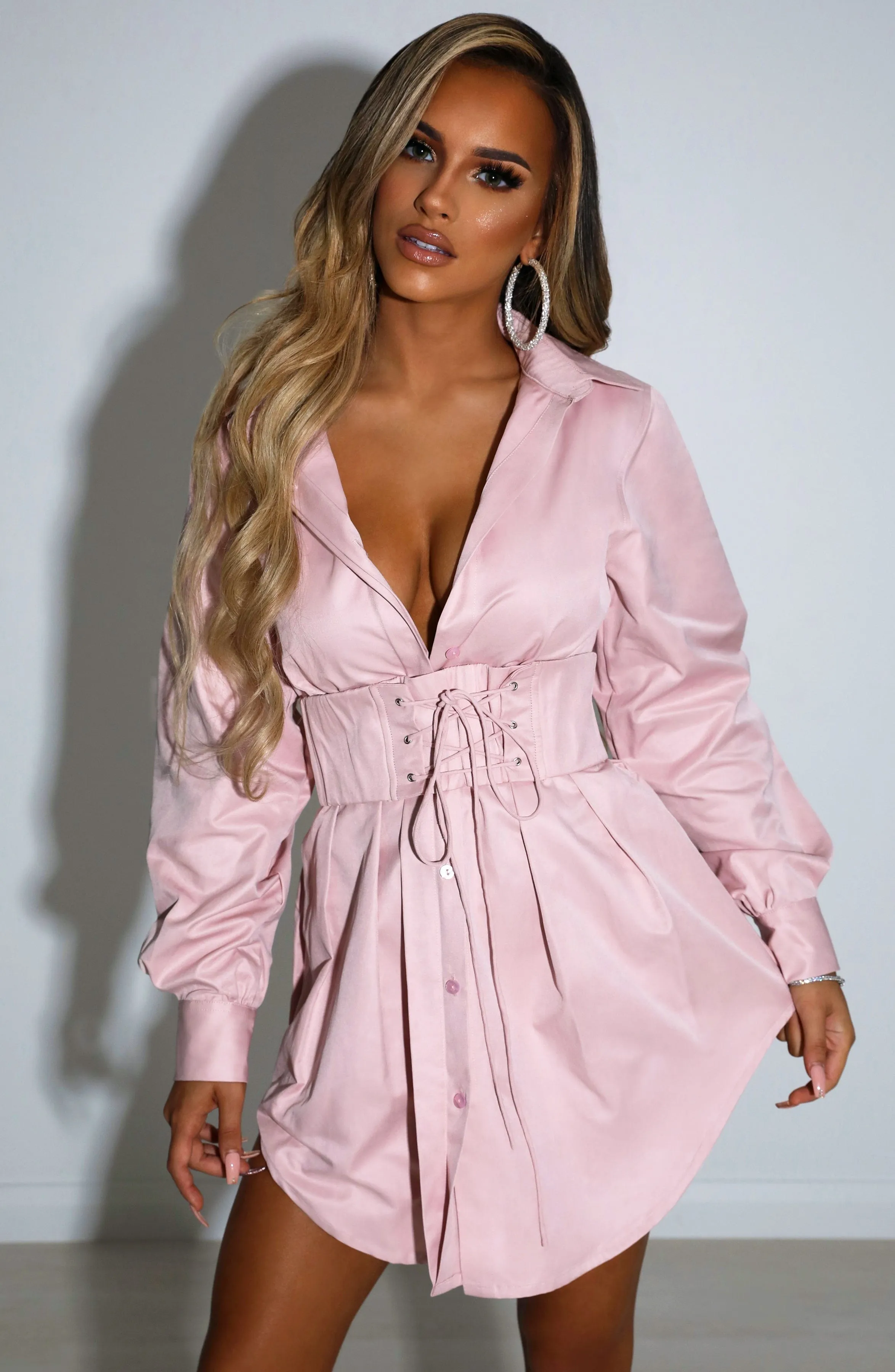 Lenette Shirt Dress - Dusty Pink sold by Babyboo Fashion product image thumbnail 3
