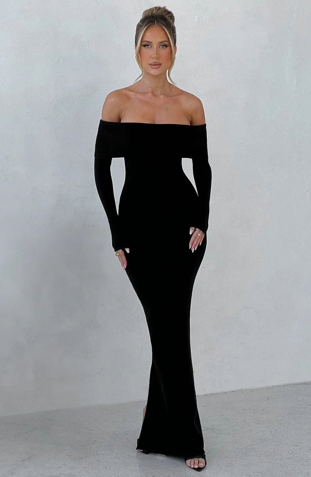 Beverley Knit Maxi Dress - Black sold by Babyboo Fashion