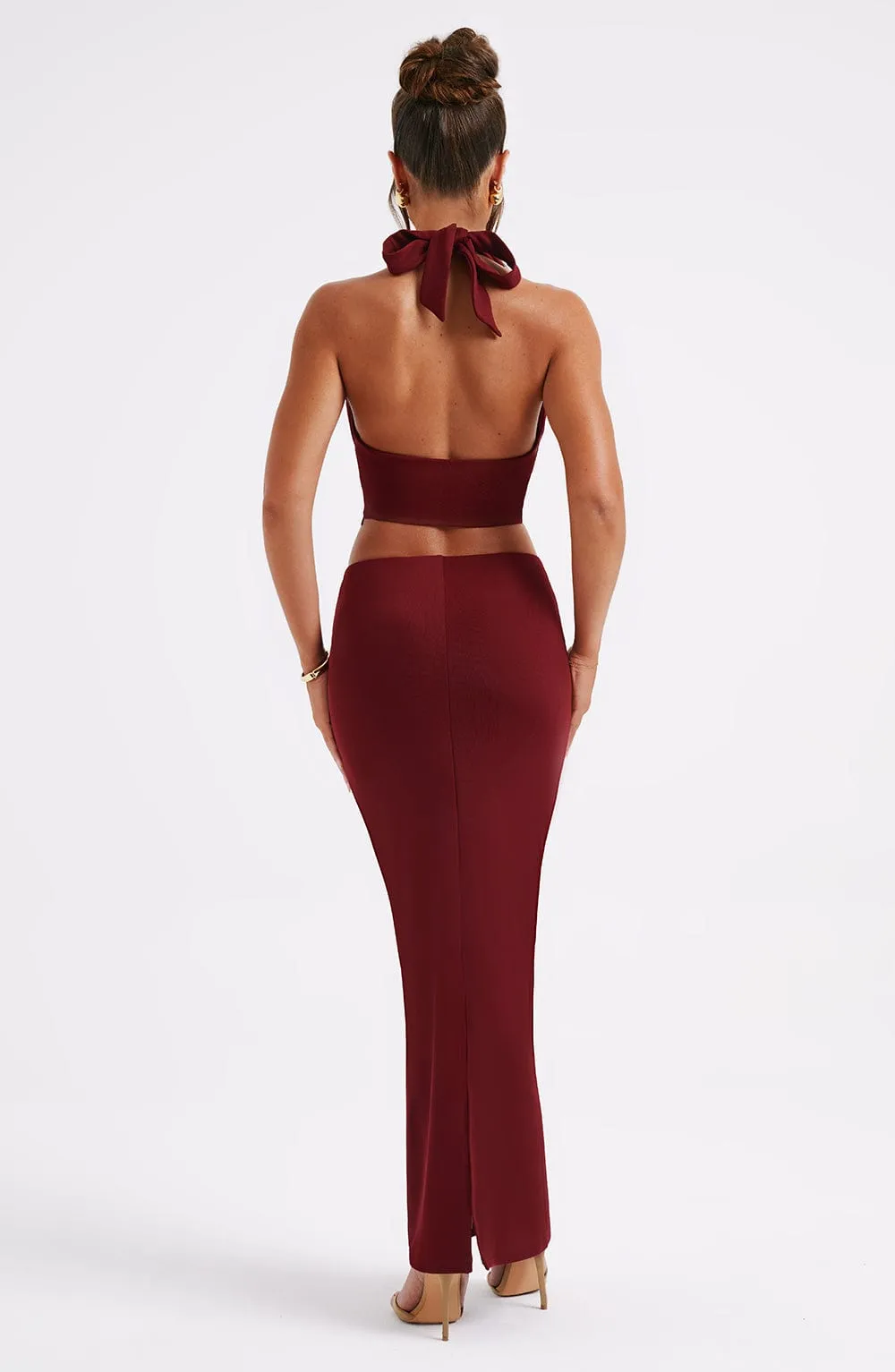Chrishelle Maxi Skirt - Burgundy sold by Babyboo Fashion product image thumbnail 2