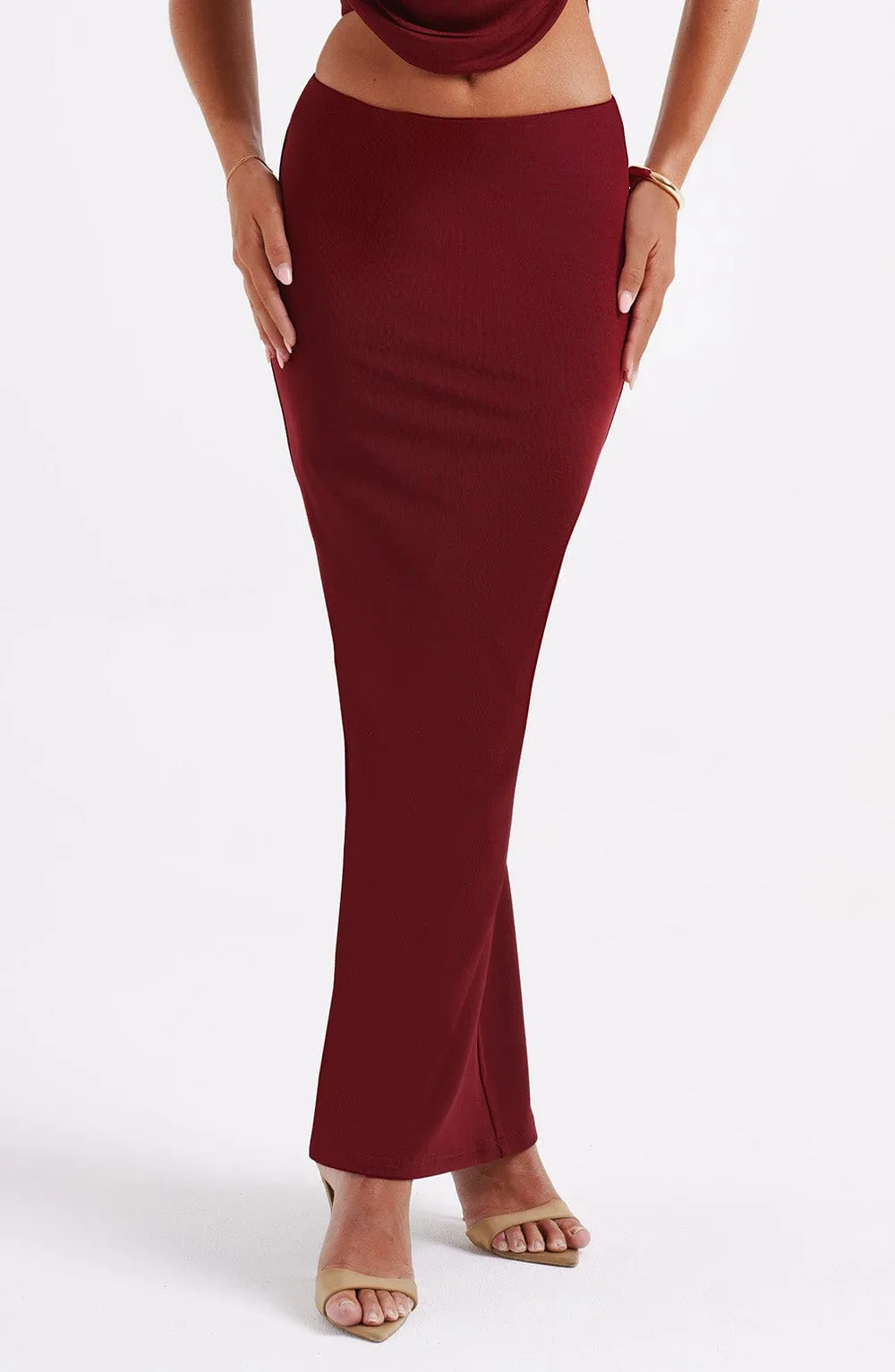 Chrishelle Maxi Skirt - Burgundy sold by Babyboo Fashion product image thumbnail 3
