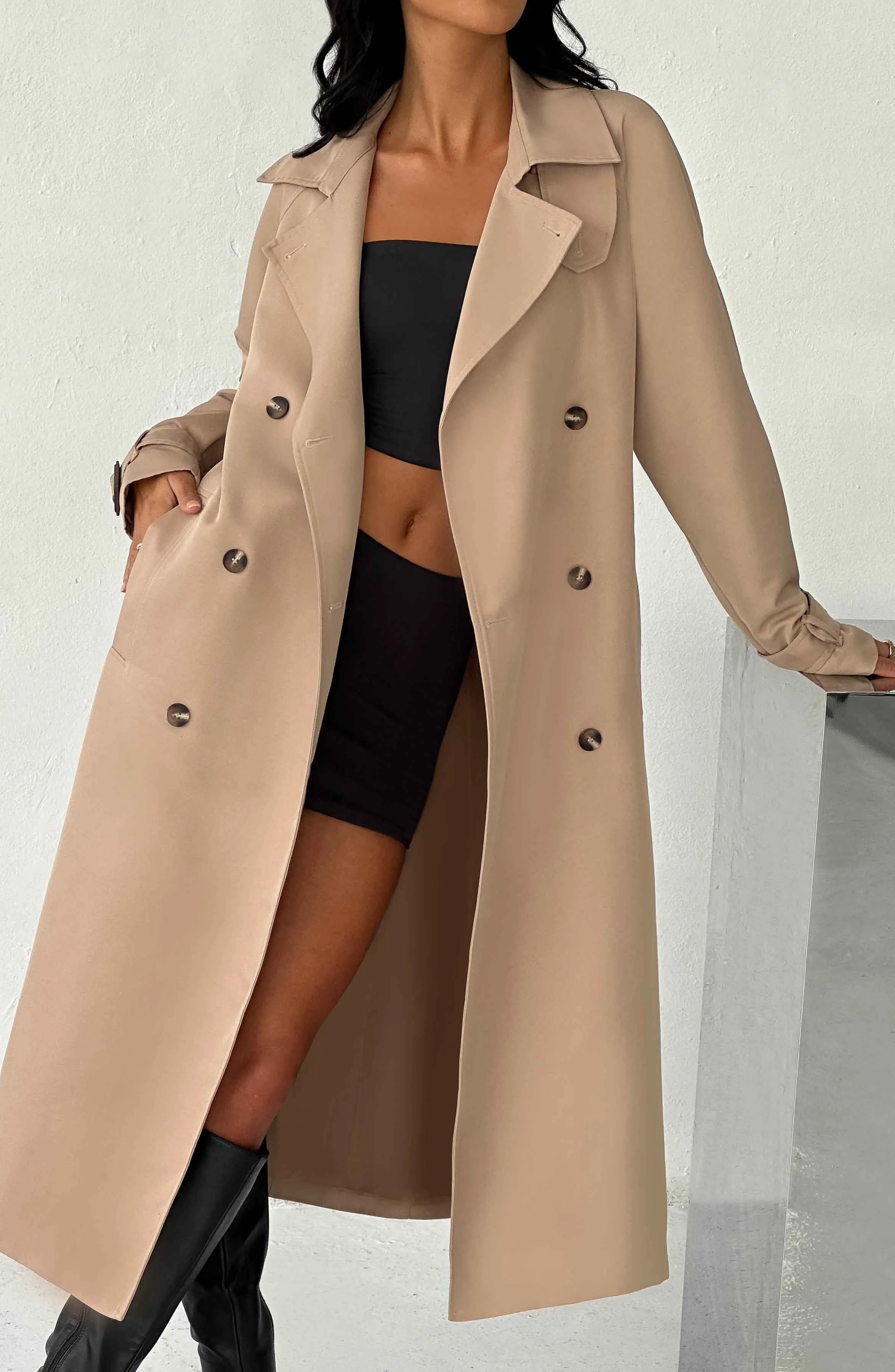 Camila Trench Coat - Beige sold by Babyboo Fashion product image thumbnail 3