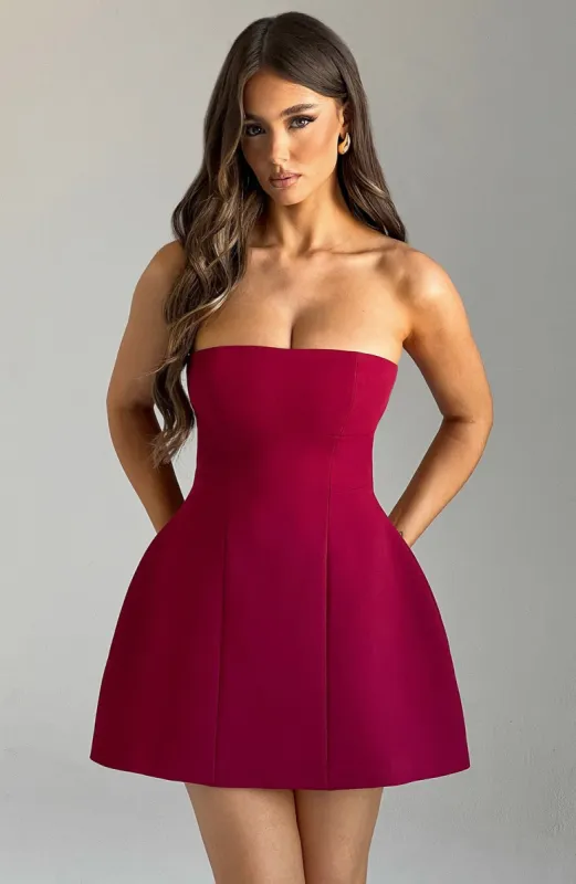 Asha Mini Dress - Wine made by Babyboo Fashion