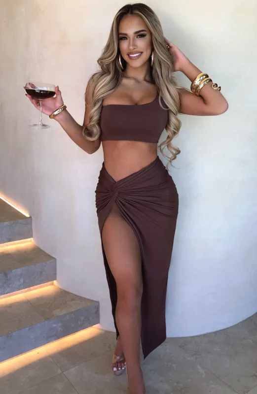 Rosa Maxi Skirt - Chocolate sold by Babyboo Fashion