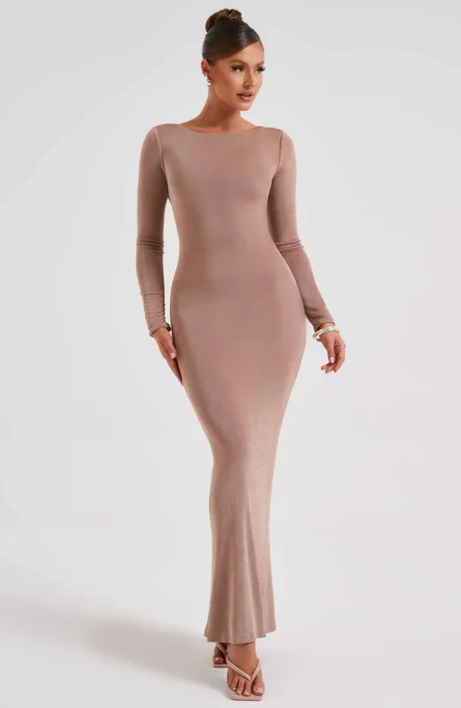 Anastassia Maxi Dress - Chocolate sold by Babyboo Fashion