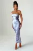 Charmayne Midi Dress - Grey Body Print sold by Babyboo Fashion