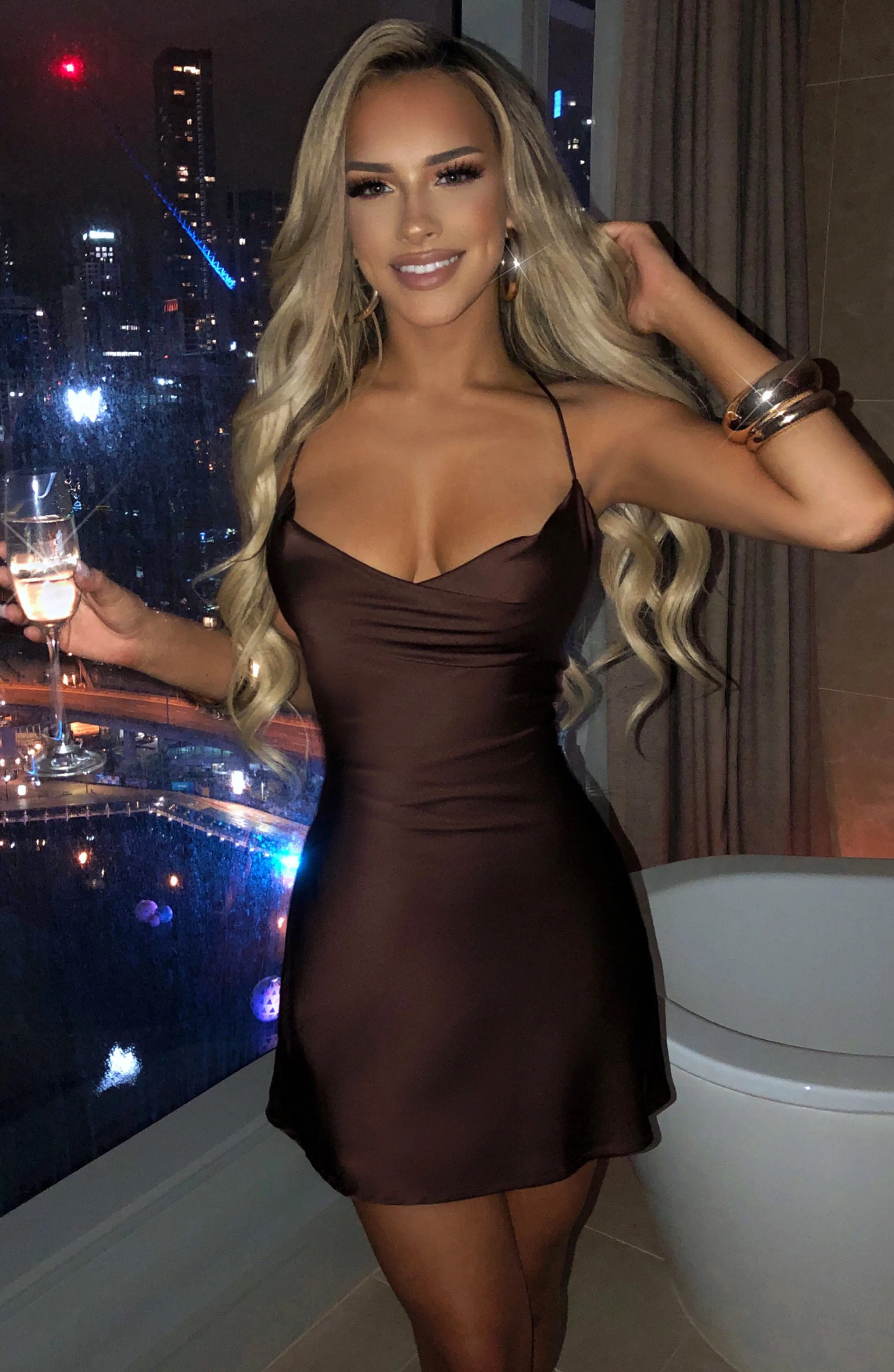 Avianna Mini Dress - Chocolate sold by Babyboo Fashion product image thumbnail 4