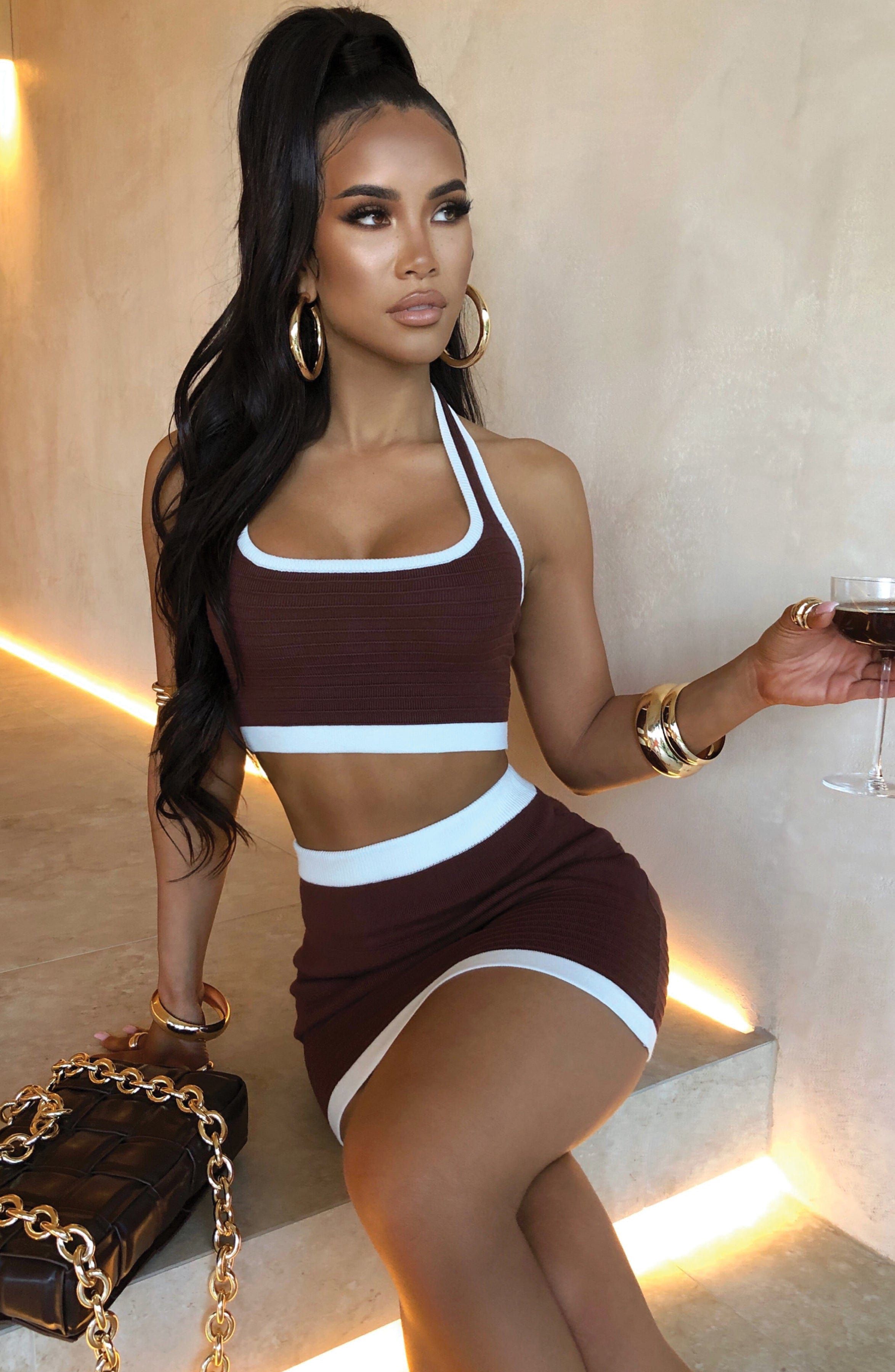Cara Mini Skirt - Chocolate sold by Babyboo Fashion product image thumbnail 8