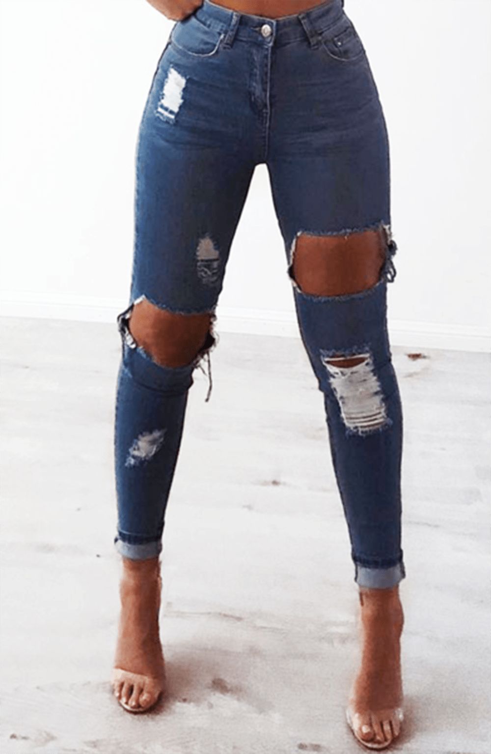 Honey Crush Jeans High Waisted - Blue Denim sold by Babyboo Fashion product image thumbnail 5