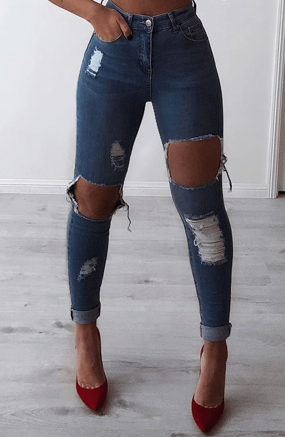 Honey Crush Jeans High Waisted - Blue Denim sold by Babyboo Fashion product image thumbnail 4