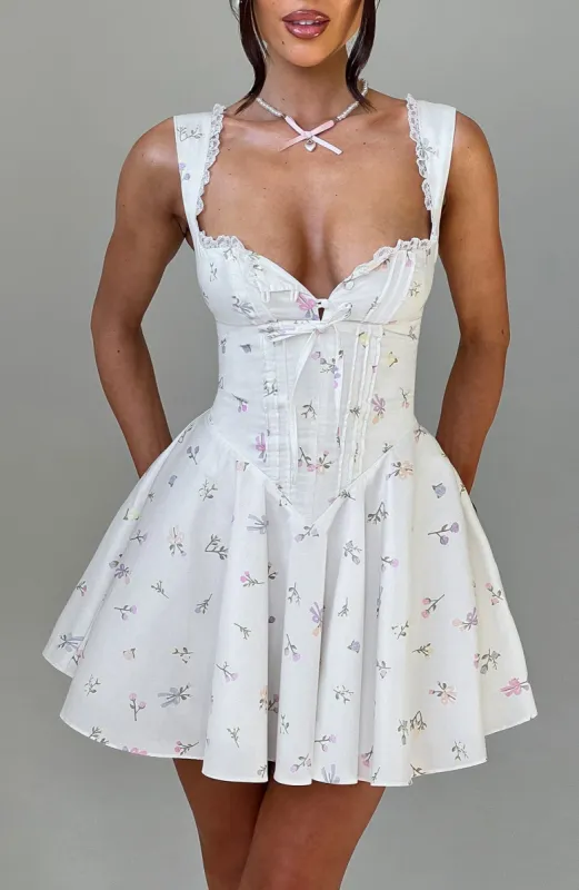 antonella mini dress lemon Antonella Mini Dress - Multi Floral Print