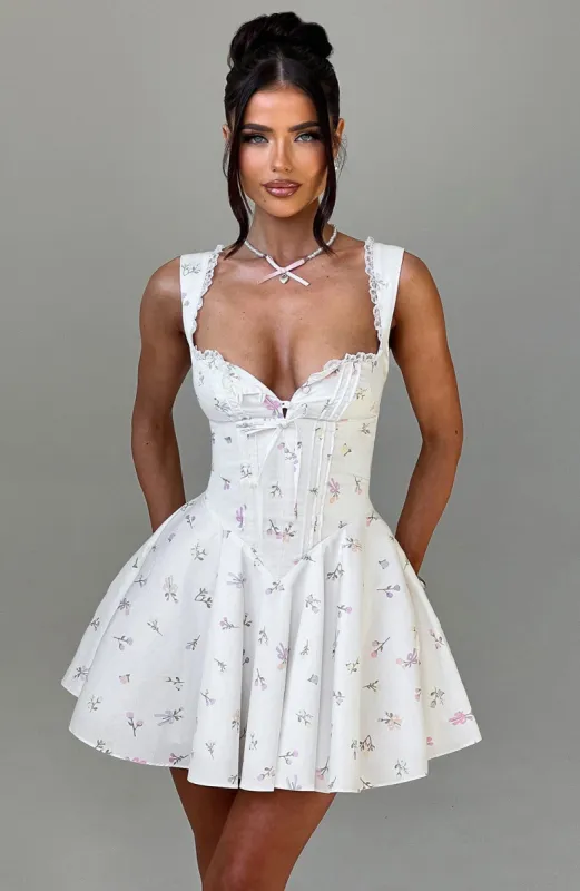 Antonella Mini Dress - Multi Floral Print sold by Babyboo Fashion