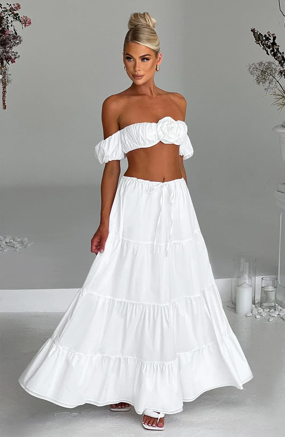 Carmen Maxi Skirt - Ivory sold by Babyboo Fashion