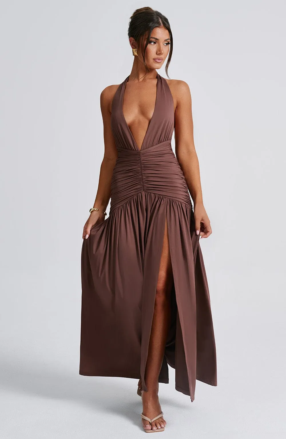 Melania Maxi Dress - Chocolate sold by Babyboo Fashion product image thumbnail 2