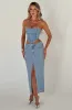 Flor Maxi Skirt - Blue sold by Babyboo Fashion