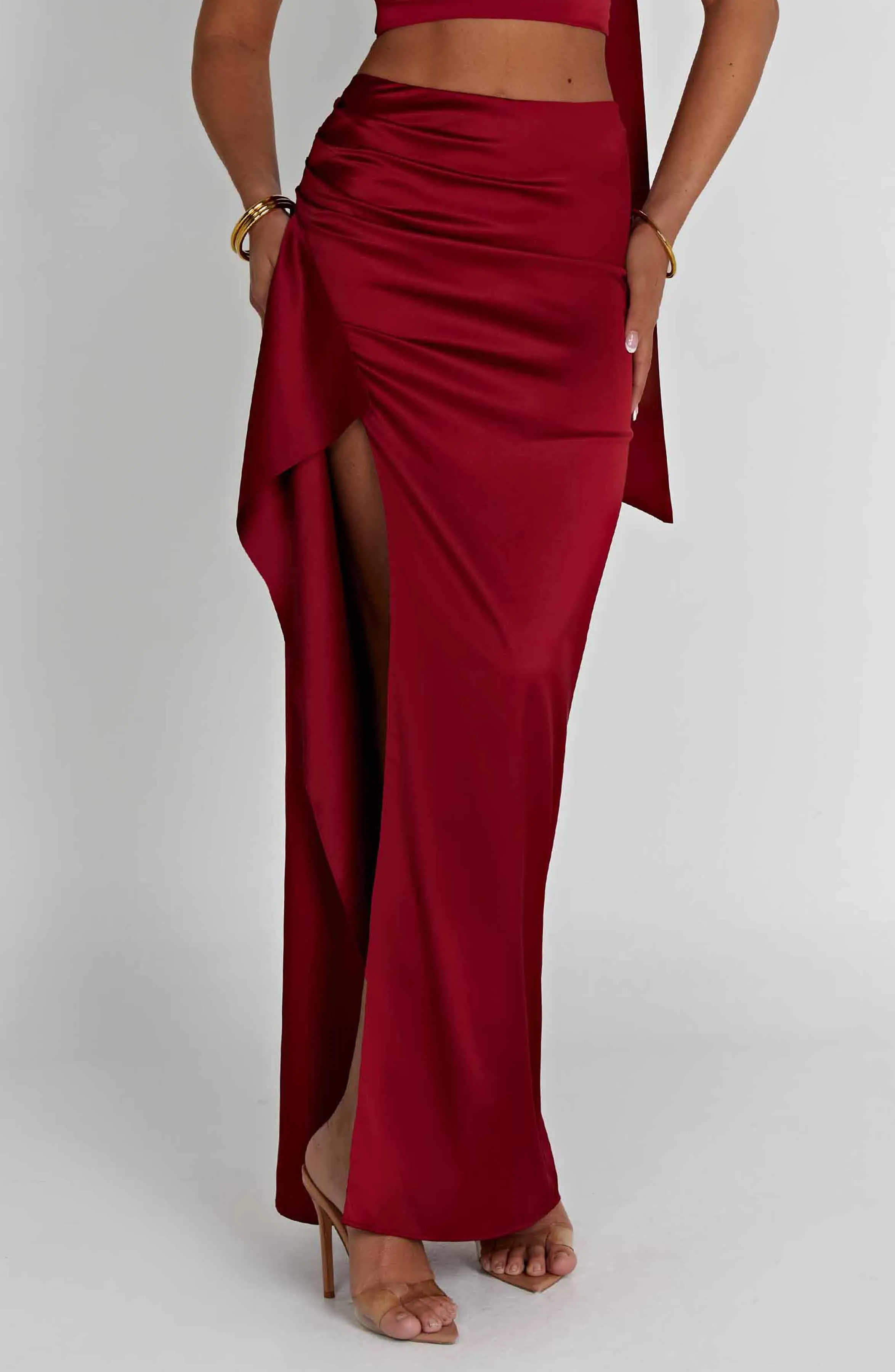 Halsey Maxi Skirt - Wine sold by Babyboo Fashion product image thumbnail 5