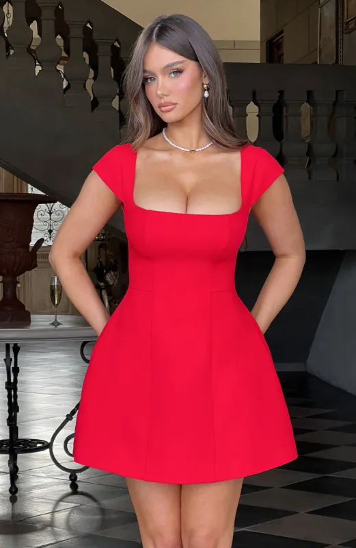 Lena Mini Dress - Red sold by Babyboo Fashion