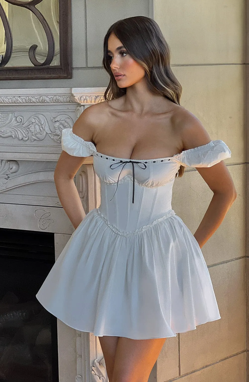 Penelope Mini Dress - Black/White sold by Babyboo Fashion