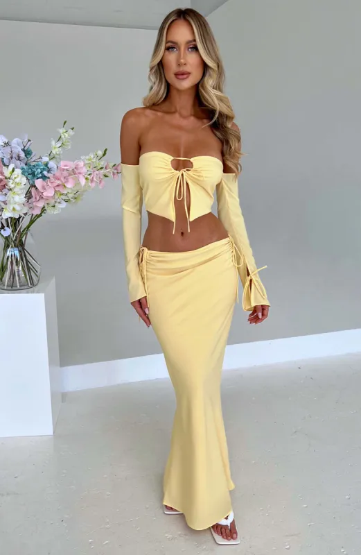 Tana Maxi Skirt - Lemon sold by Babyboo Fashion