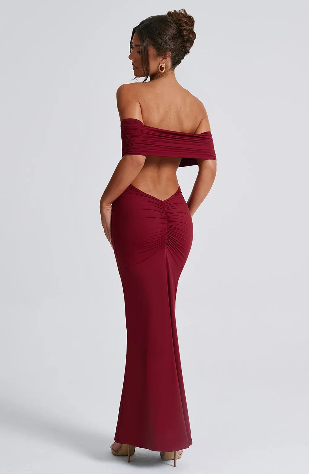 Belinda Maxi Dress - Burgundy sold by Babyboo Fashion product image thumbnail 3