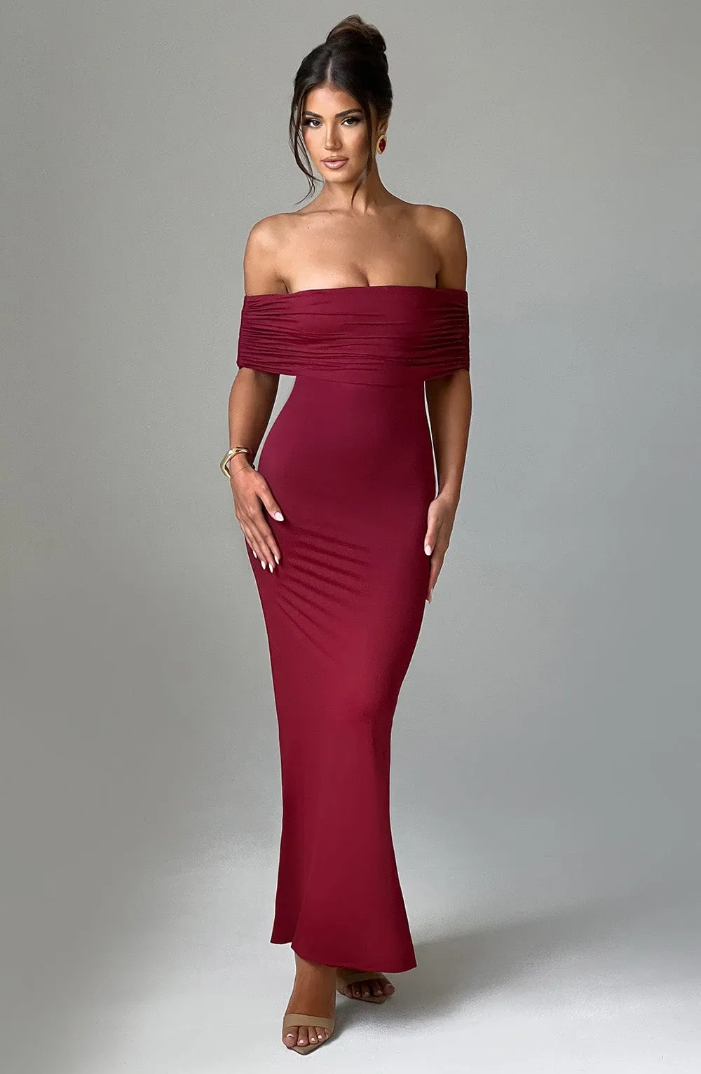Belinda Maxi Dress - Burgundy sold by Babyboo Fashion product image thumbnail 5