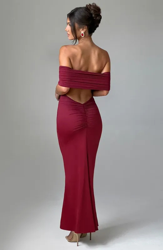 Belinda Maxi Dress - Burgundy sold by Babyboo Fashion