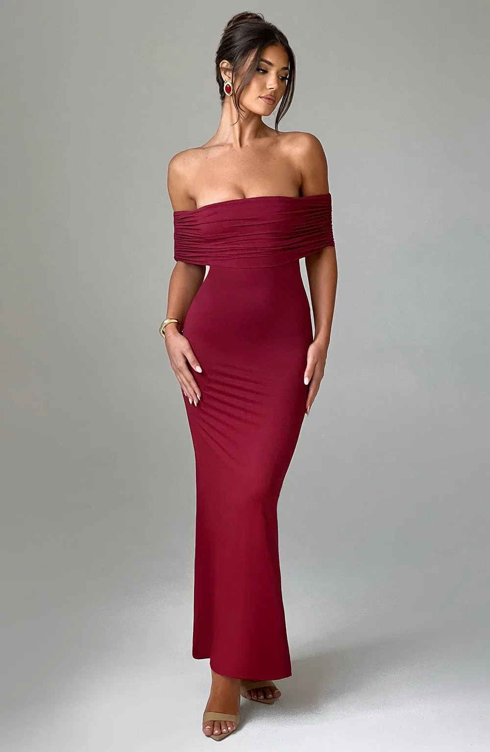 Belinda Maxi Dress - Burgundy sold by Babyboo Fashion product image thumbnail 2