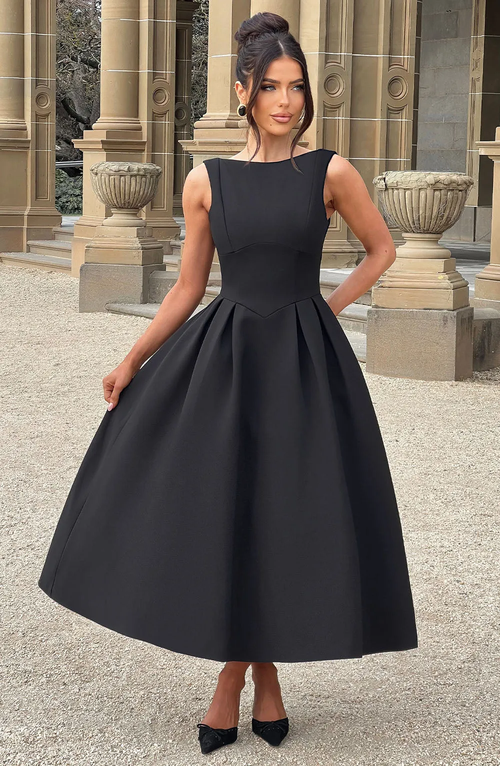 Clarabella Midi Dress - Black sold by Babyboo Fashion