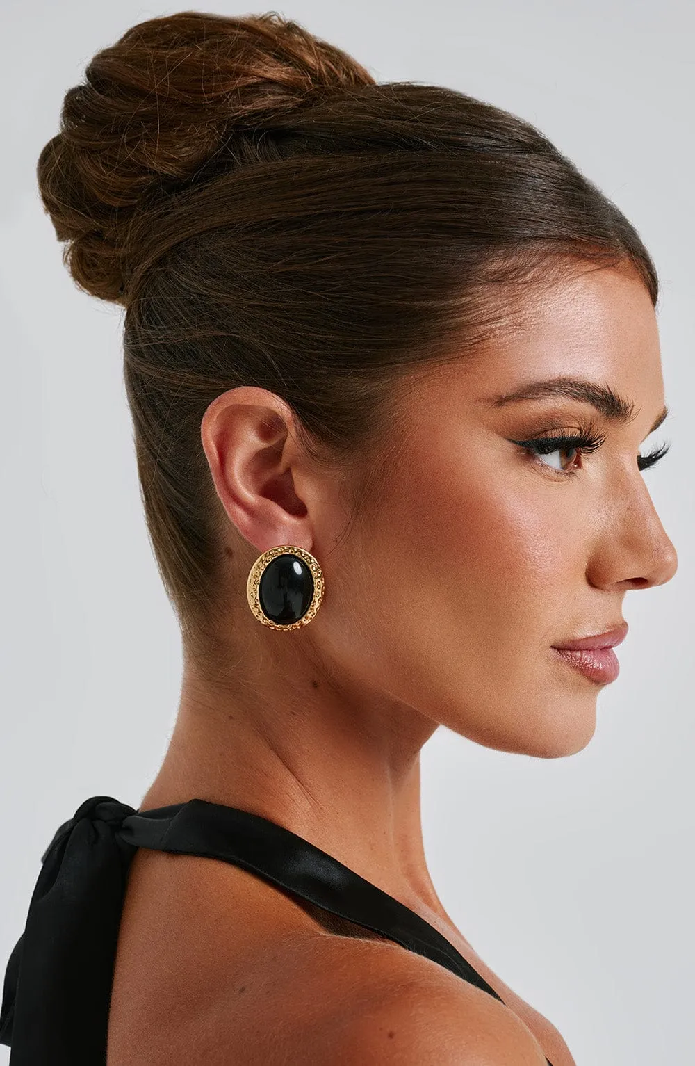 Eloise Earrings - Black/Gold sold by Babyboo Fashion