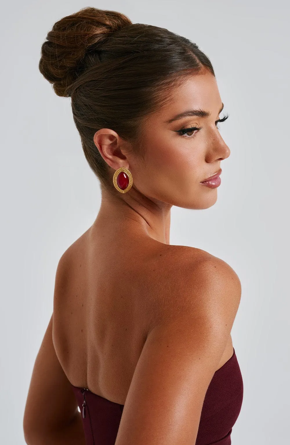 Azra Earrings - Red/Gold sold by Babyboo Fashion product image thumbnail 2