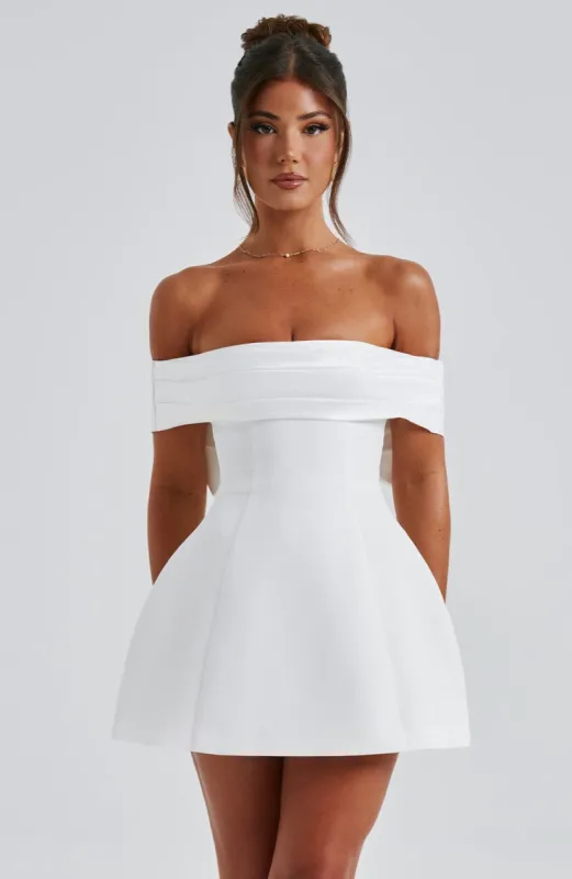 Delta Mini Dress - Ivory sold by Babyboo Fashion