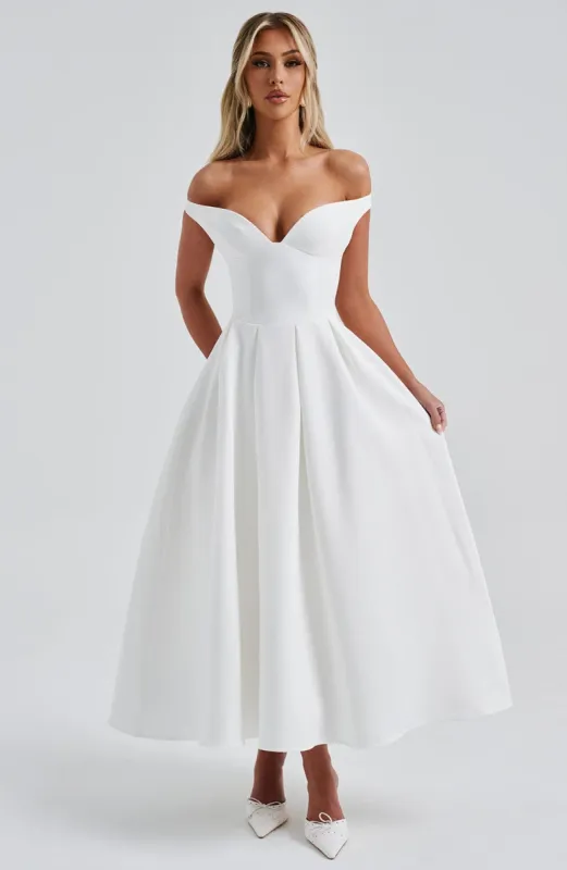 Lanetta Midi Dress - Ivory sold by Babyboo Fashion