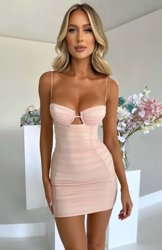 Adina Mini Dress - Nude sold by Babyboo Fashion