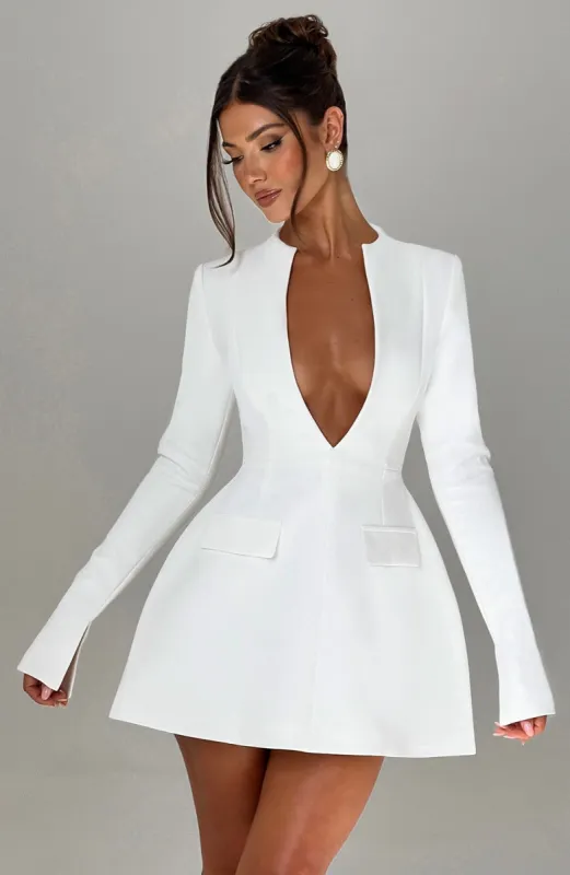 Greta Mini Dress - Ivory made by Babyboo Fashion