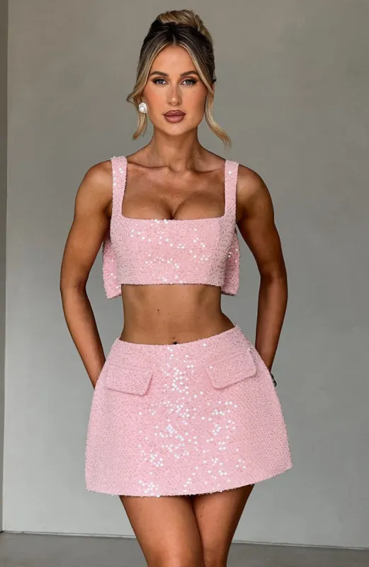 Kiri Mini Skirt - Blush sold by Babyboo Fashion